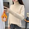 2025 Women's Autumn/Winter Half-High Collar Velvet-Lined Knit Sweater
