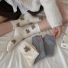Ladies Spring and Autumn Cartoon Cute Polka Dot Embroidered Bow In Cylinder Pile Pile Socks