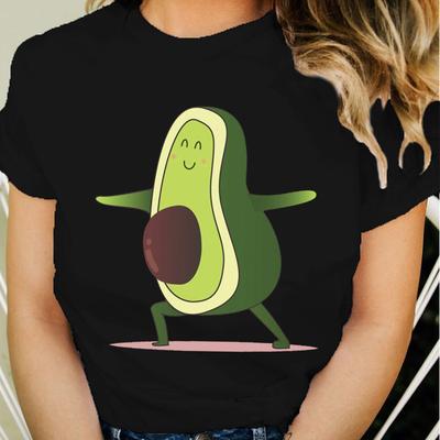 Tee Shirt Women Tops Short Sleeve Avocado 90S Trend Cute Tshirt Summer Graphic T Shirt Print Clothing Cartoon Female T-Shirts