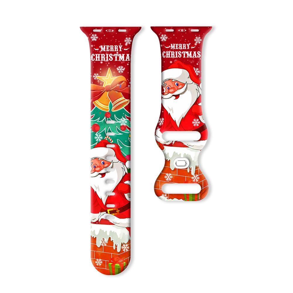 Christmas Bands for Apple Watch Bands 46mm 41mm 42mm 44mm 45mm 49mm Silicone Sport Strap iWatch Series 10 9 8 7 SE 6 5 4 Ultra 2