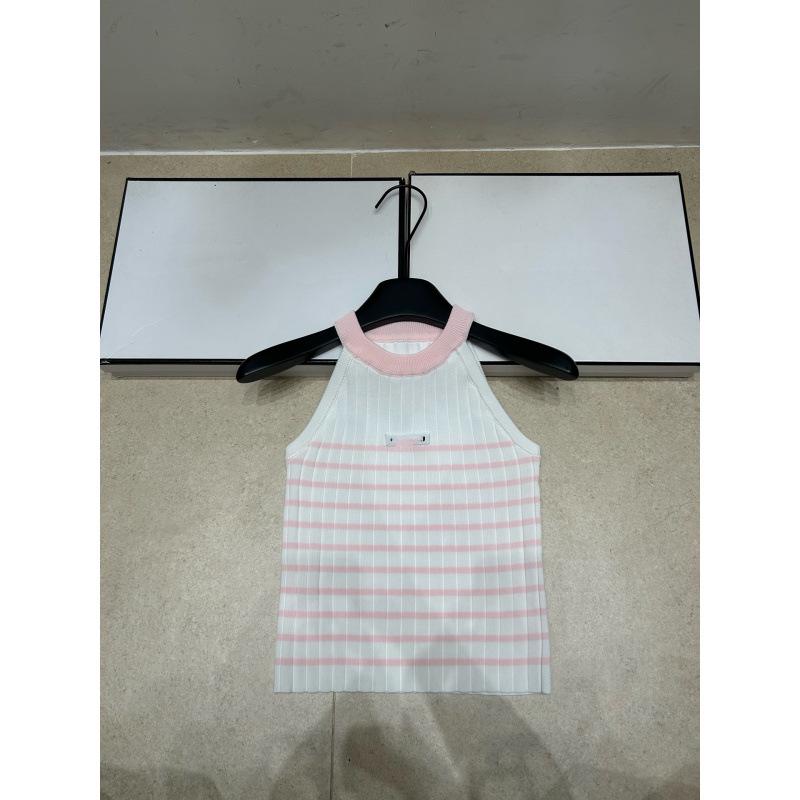 Trendy Striped Knit Miu-Style Slim-Fit Tank Vest - Youthful, Versatile & Fashionable