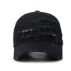 Distressed Trendy Hip-Hop Hole Breaking Ripped Baseball Cap Vintage Washed Retro Duckbill Cap Korean Ins Deep Top Sunshade
