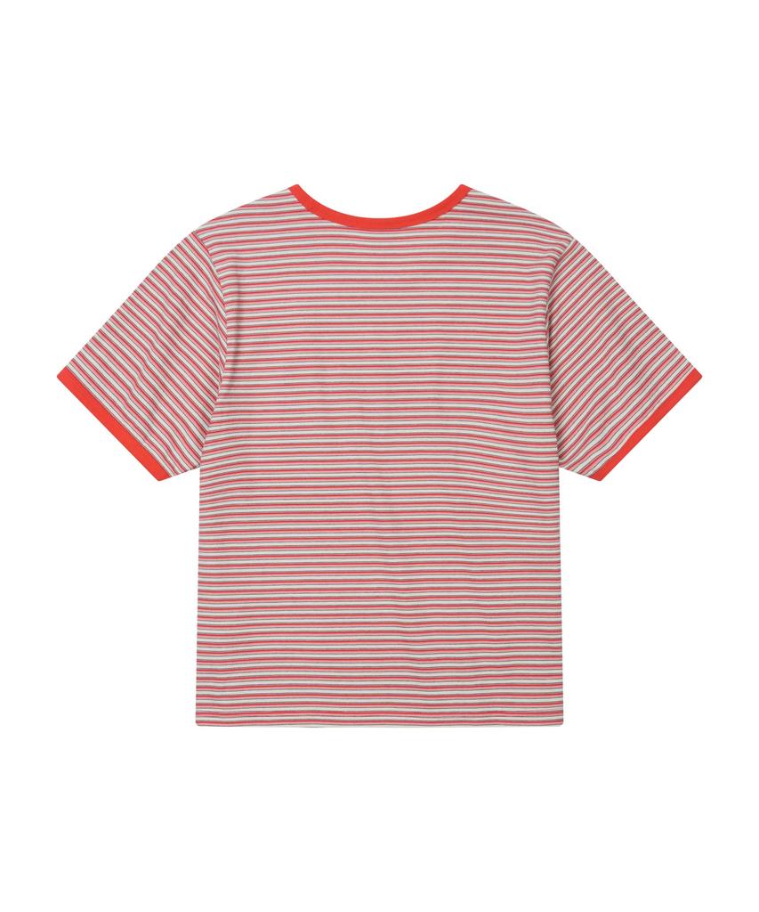 FERNOV Multi-Stripe Crop Ringer Tee Red