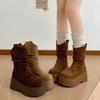 Chunky Platform Thick Sole Woman Ankle Boots Design Round Toe Slip On Shoes  2026 Autumn Winter Short Botas Para Mujer