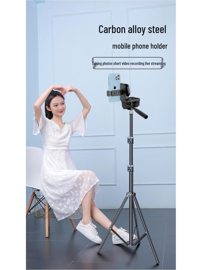 2025 Pro Live Streaming Stand: Dual Phone Tripod with Fill Light for Streamers & Vloggers