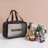 1/3pcs Transparent Makeup And Toiletries Bag, Large Capacity Pvc Semi Transparent Frosted Portable Storage Bag