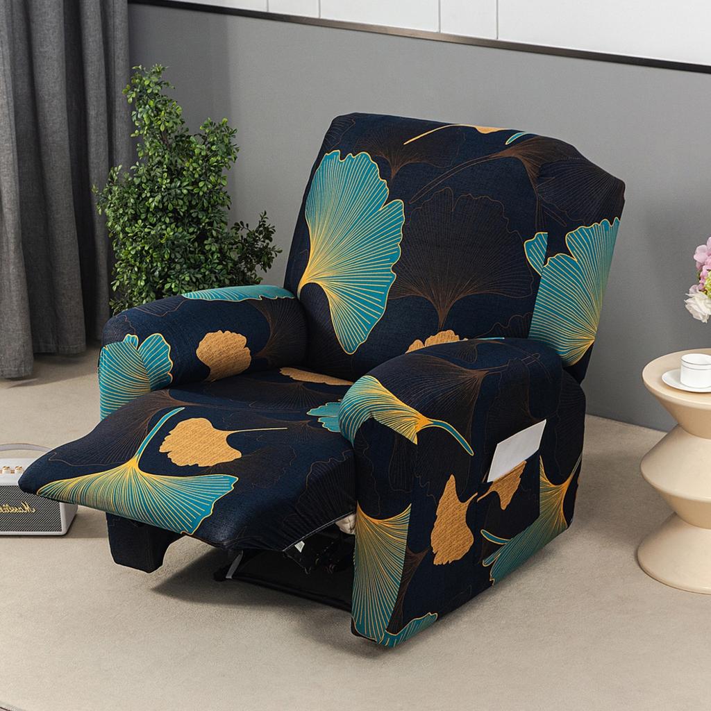 Stretch Recliner Chair Cover 4-Pieces Soft Recliner Chair Slipcover 1-Seater Sofa Couch Protector Home Decor Washable