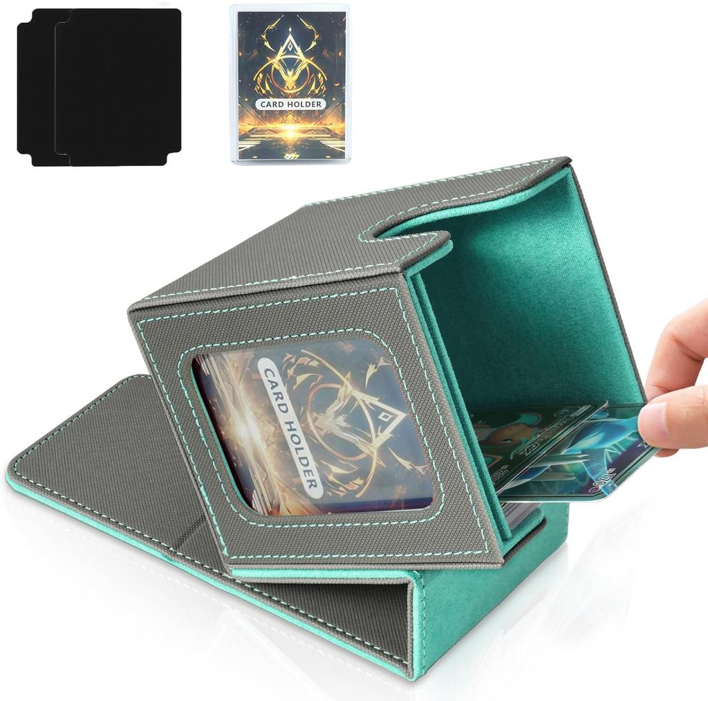 100+ Load Trading Card Deck Box for MTG Commander Display with 2 Dividers Game Sports Card Storage Box PU Magnet Deck Case