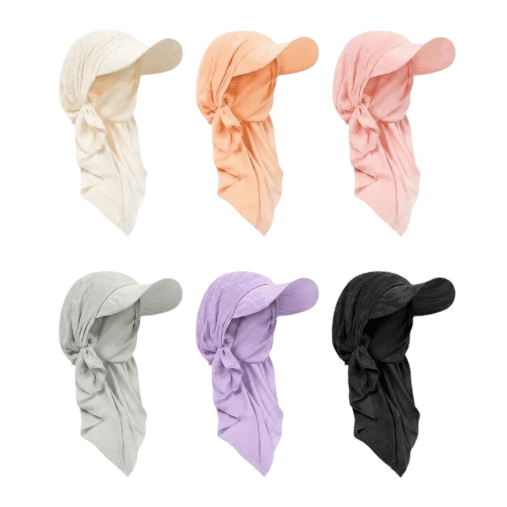 Stretch Fabric Baseball Cap Headscarf Curved Brim Sun Hat Headwrap Hajj Umrah