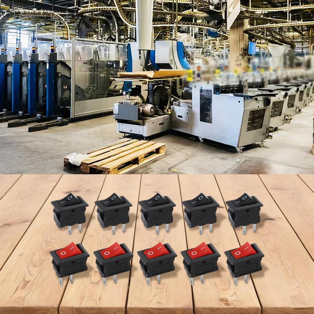 Boat Rocker Switch SPST Rocker Switch Automotive Accessories Compact Design 10PCS Pack 2-pin ON-OFF Single Pole SPST 125VAC 6A