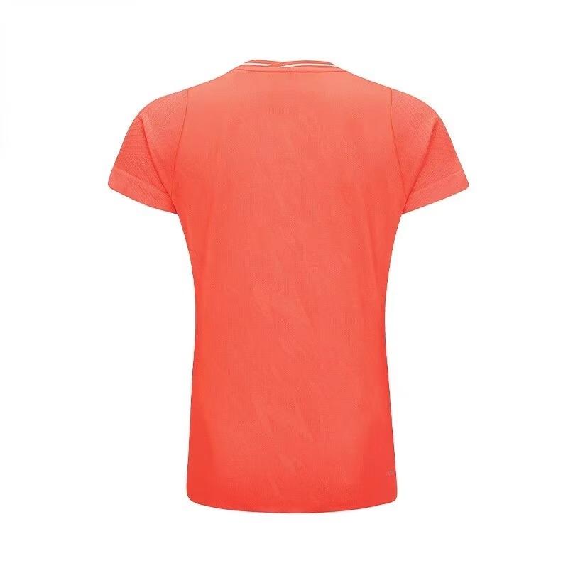 Li Ning Logo Comfortable Versatile Short Sleeve T-Shirt Women Tops Red AAYT582-2