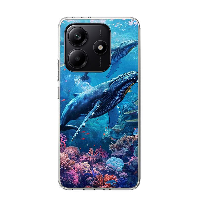 Humpback Whale Sea Giant Phone Case For Xiaomi Redmi Note 15 14 13 12S 12 Pro Plus 11S 11E 11 11T 10S 10 Art Soft Pattern Cover