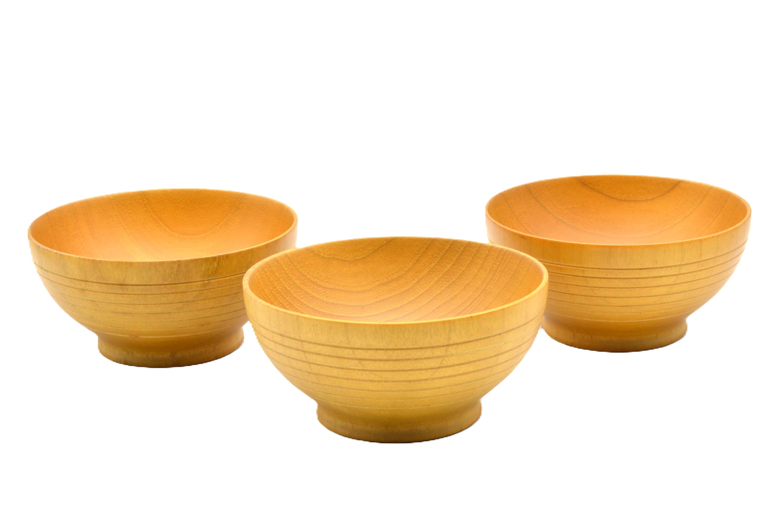 

Kishu Lacquerware by Tsunoda Seibei Shoten, Sanroku Okonomi Wan (Sanroku Style Okonomi Bowl), Natural, Set of 3, Wooden, Dishwasher Safe