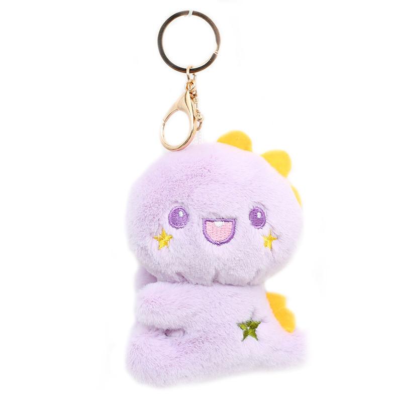 Adorable Dinosaur Plush Keychain Soft Snow Mink Stuffed Toy For Bags And Gifts