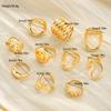 New 10Pcs Geometric Gold Rings Set for Women Vintage Fashion Jewelry Smooth Irregular Party Rings