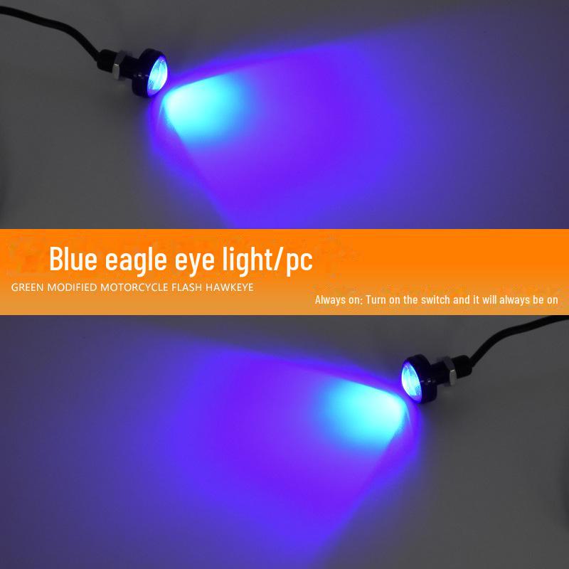 12V LED Eagle Eye Motorcycle License Plate Light - Waterproof, High Brightness, Daytime Running, Brake Light