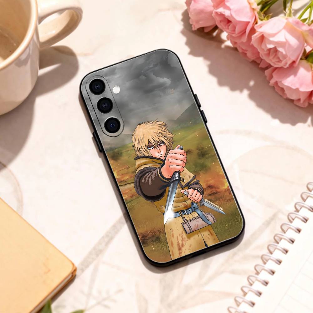 Viking V-Vinland Saga phone Case For Samsung Galaxy A73,A72,A71,A70,A53,A52,A51,Others Soft Black Shell