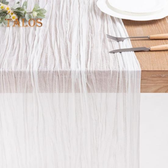 Aleer de masă pentru Ziua Recunoștinței Tifon Stil boem Plis Culoare uni Anti-pete Reutilizabil Protecție pentru masă Decorație de bal pentru banchet