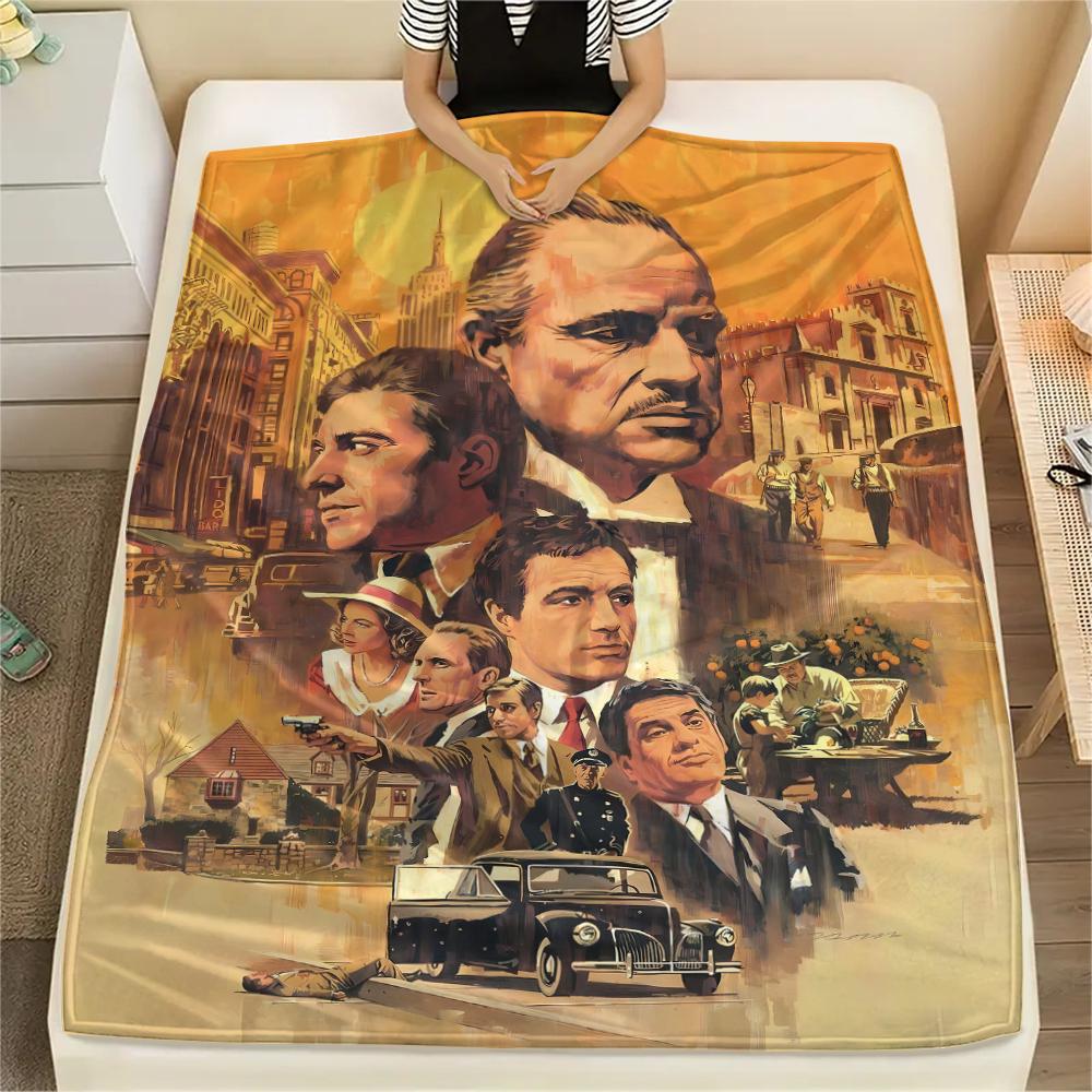 1 st The Godfather-tryck Flanellduk, Högkvalitativ Bekväm för Alla Årstider, Heminredning, Värme och Komfort, Perfekt för Gåvor
