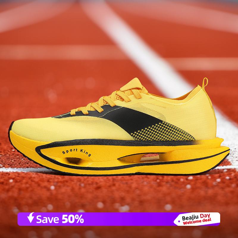 

Кроссовки мужские спортивные с углеродистой пластиной и воздушной подушкой для марафона, дышащие, легкие, женские, удобные, спортивные, нескользящие 34 розовый