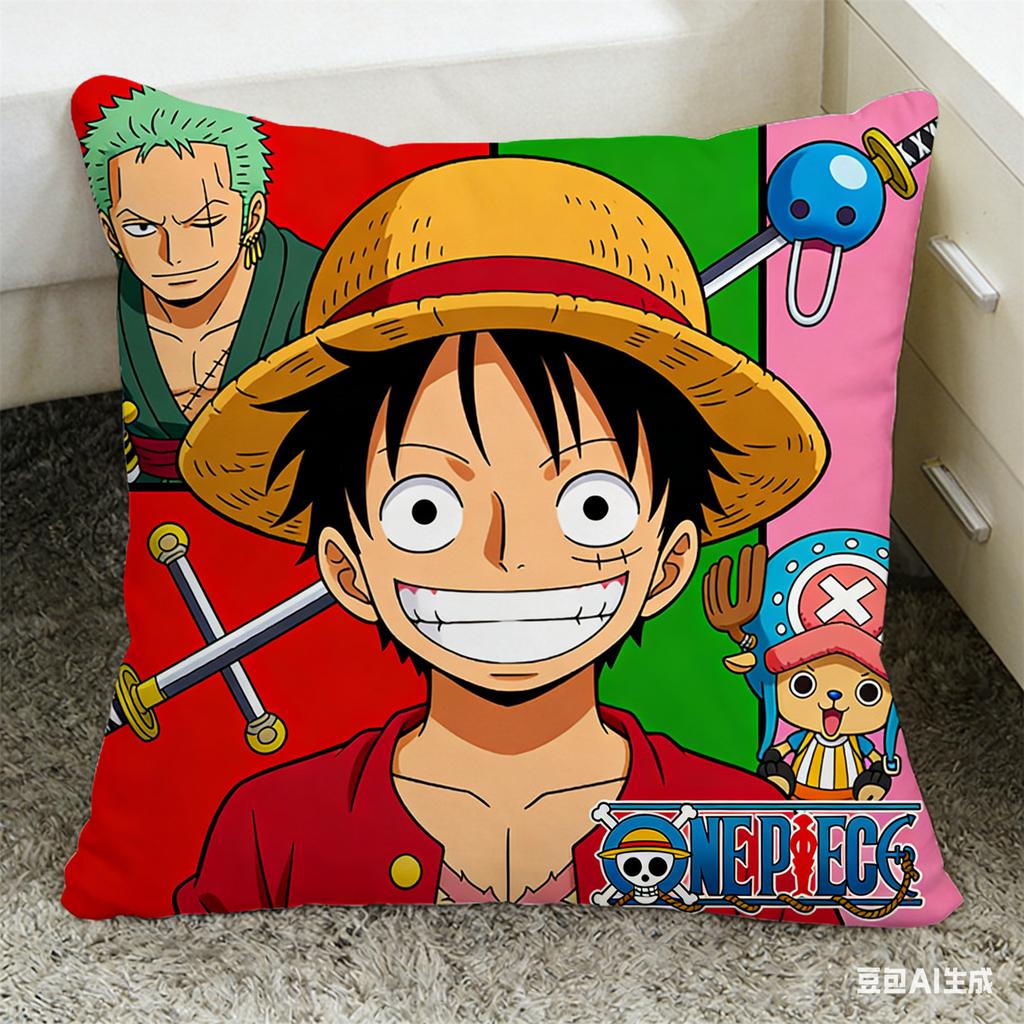 One Piece Pillow Cover Anime Fan Favorite Character Print Decorative Pillowcase for Bedroom Living Room and Anime Enthusiasts