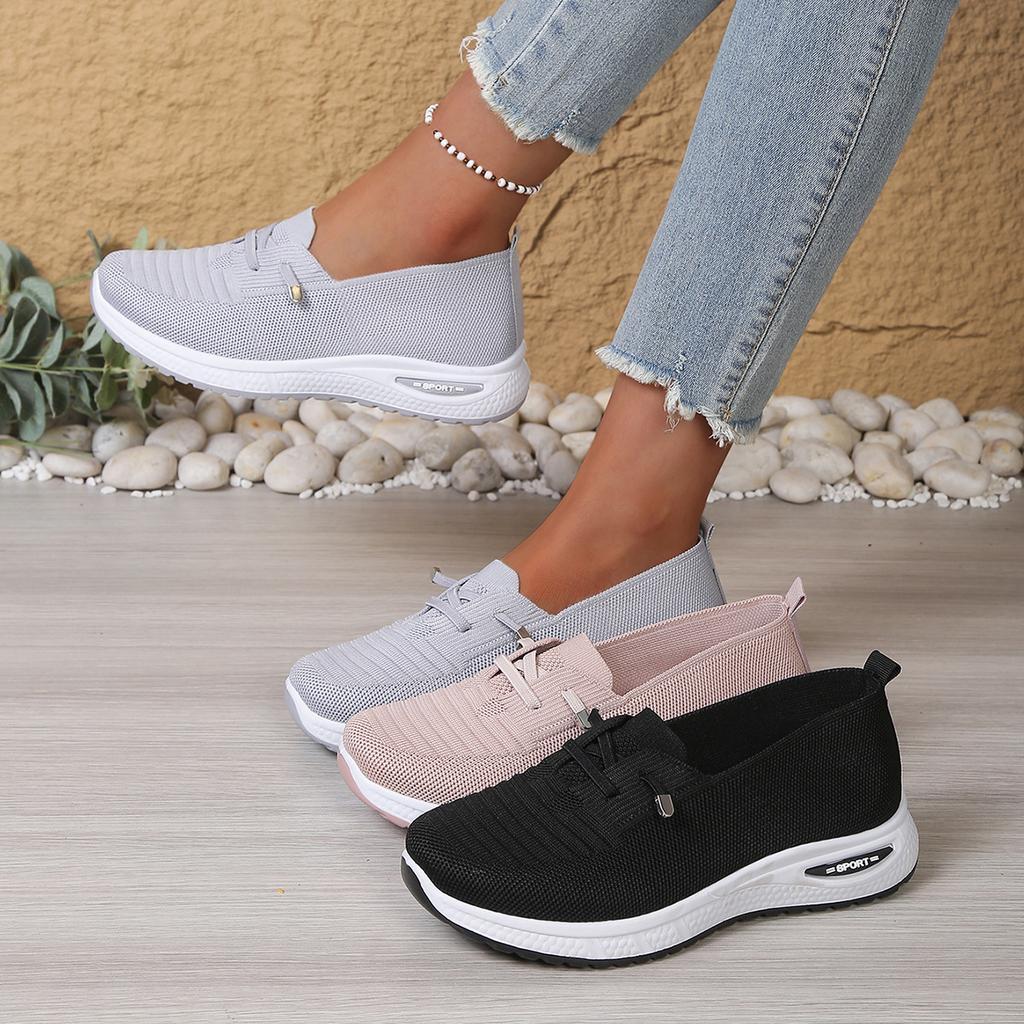 Spring Autumn Ladies Flat Shoes Breathable Mesh Slip-On Casual Sneakers Comfortable Women's Footwear Flat Footwear