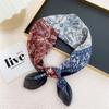58 Cashew Silk Small Square Scarf: Korean Style Cotton Linen Printed Headscarf and Hairband for Women, Ideal for Spring, Summer, and Autumn.