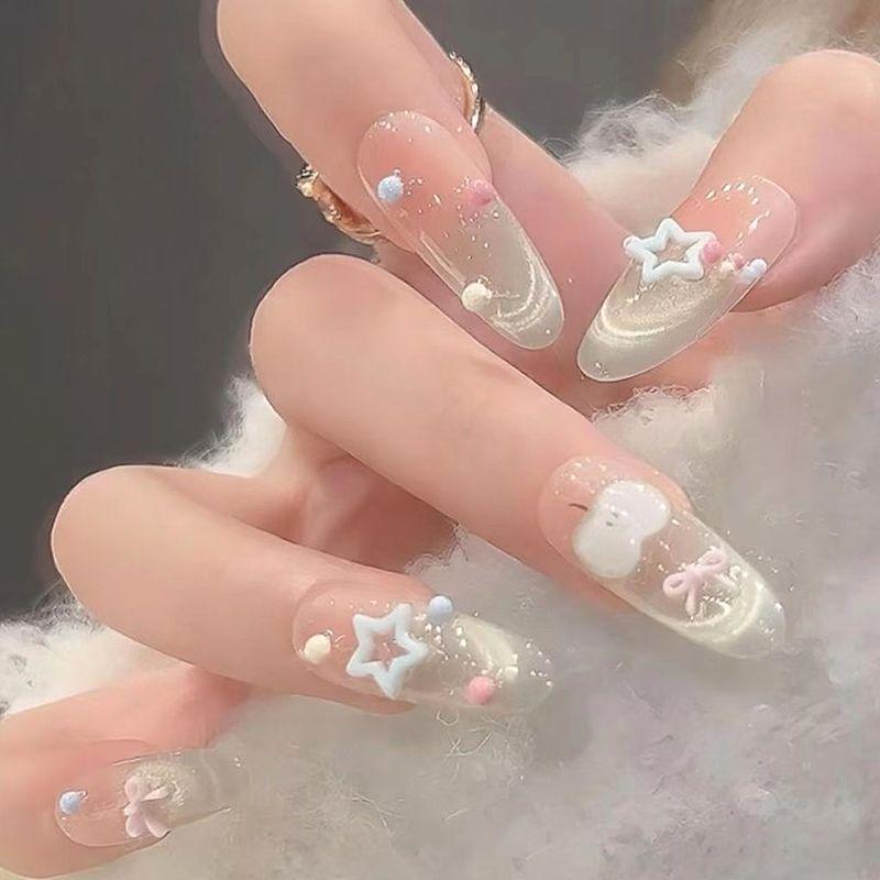 Wearable Sweet Cute High-End Handmade Nail Art Tips False Nails