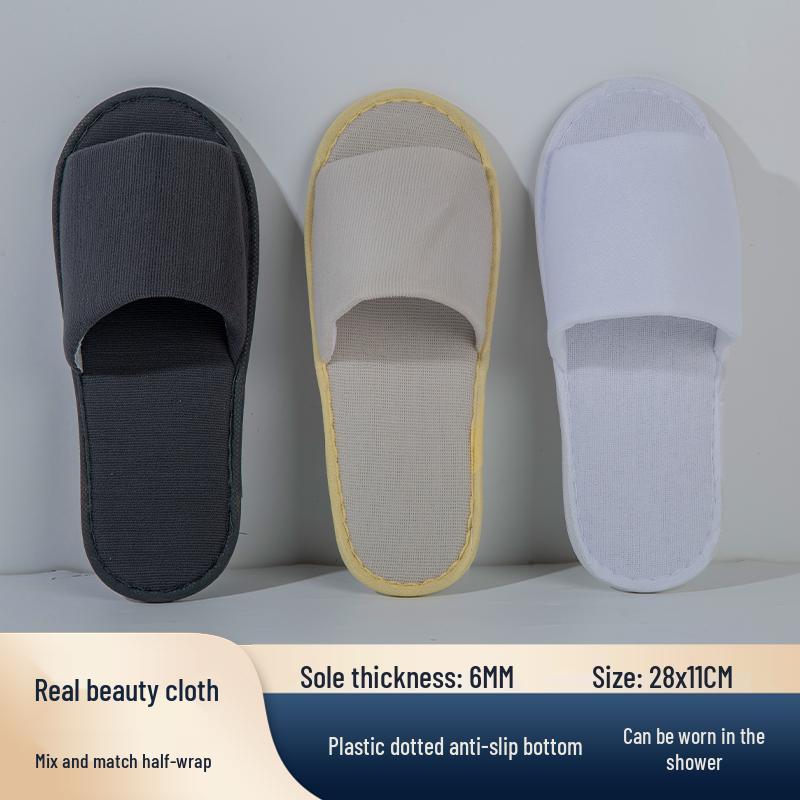 10 Pairs of Premium Non-Slip Disposable Slippers - Luxurious, Thickened Design for Bath, Bathroom, Salon, Hotel, and Homestay Use