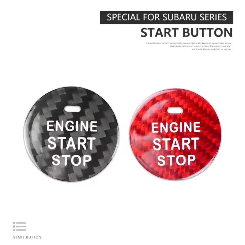 Car Carbon Fiber Sticker for One-button Start of Subaru WRX Forester Outback Car Ignition Switch  Interior Accessories
