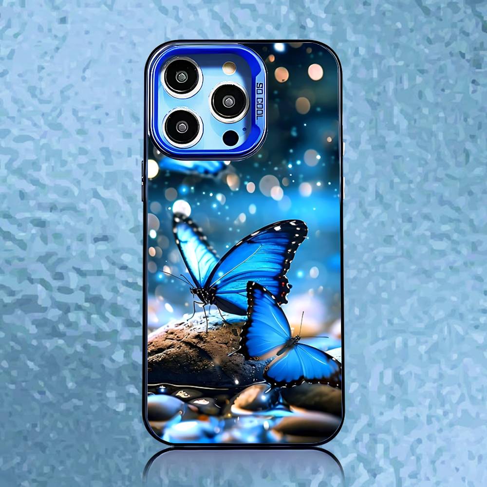 

Blue Butterfly Beautiful Wing Phone Case For iPhone 16,15,14,13,12,11,Pro,XS,Max,Plus,Mini,SE Blue Candy Matte Shockproof Cover iPhone13mini