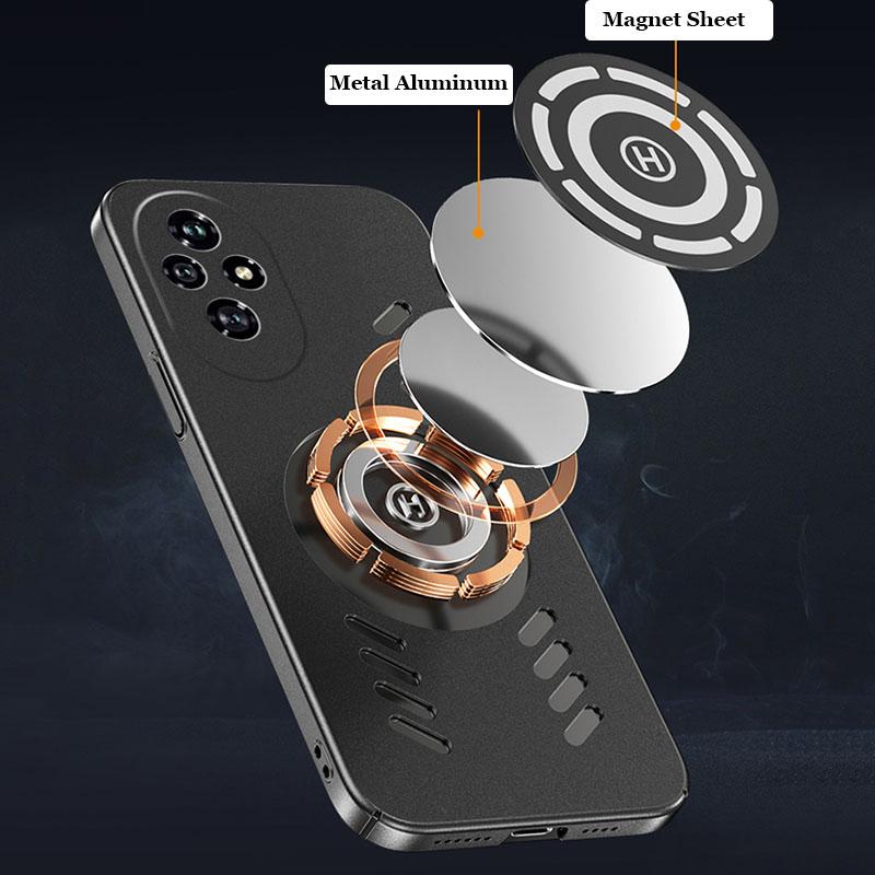 For Honor 200 100 Pro Rock Sand Ice Magnetic Heat Dissipation Matte Anti-fingerprint PC Case Breathable Cooling Anti-slip Cover Shell