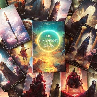 10.3*6cm The Harmony Tarot Deck 78 Uniquely Design Tarot Cards Created By Harmonizing The Two Worlds of AI and Human Creativity