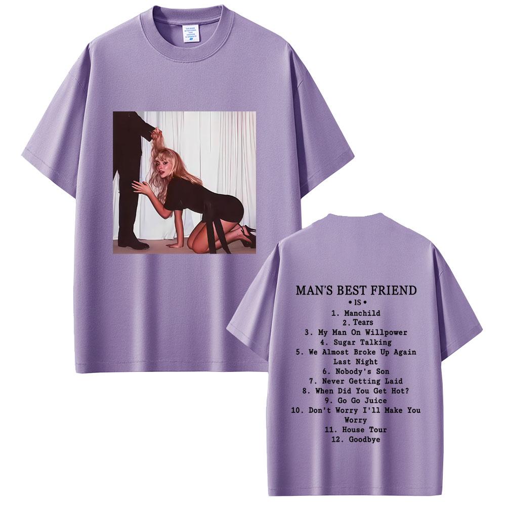 Sabrina Carpenter Mans Best Friend Album Graphic T Shirts Male Vintage Streetwear Men Women Fashion Casual Oversized Tshirt