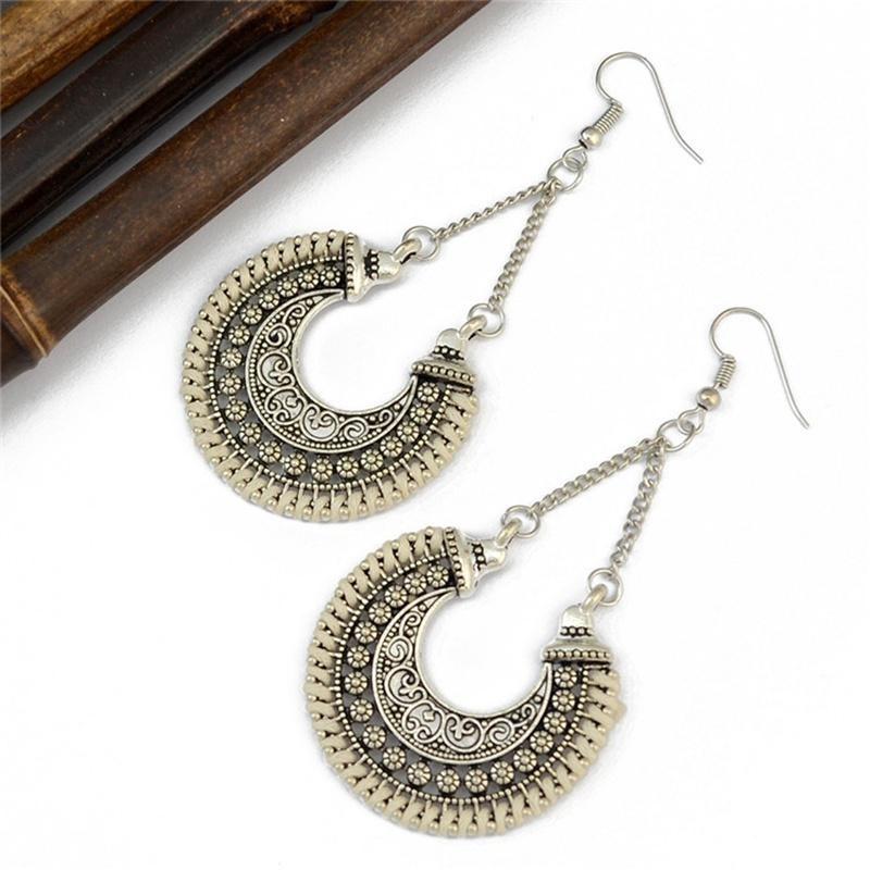 Tibetan Jewelry Vintage Drop Earrings Handmade U Shape Dangle Earrings for Women Brincos Fashion Ethnic Earrings