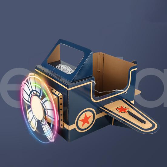 Cardboard Cosplay Toy Hands-on Skill Lovely Wearable Airplane Carton Cartoon Performance Costume Toy for Child