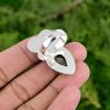 925 Sterling Silver Pear Natural Labradorite Solitaire Flower Wife Ring Jewelry
