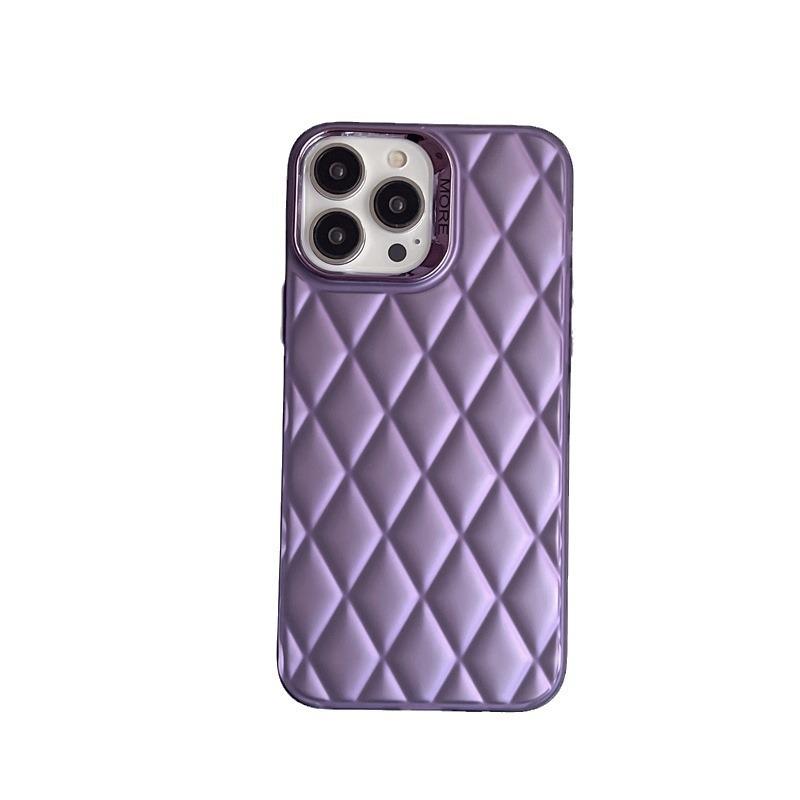 Pouzdro na mobilní telefon Xiaoxiangfeng Rhombus je vhodné pro iPhone15, barevné stříbrné Apple 16 jednobarevné 14promax pevné pouzdro, dámské trendy.