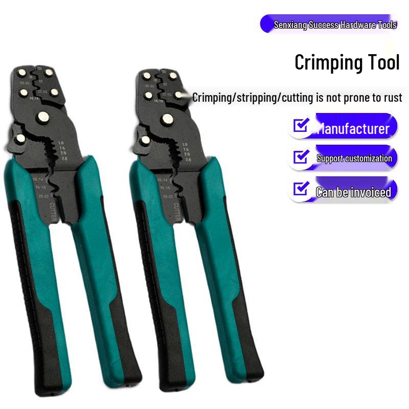Sen Sheng Multifunctional Electrician Terminal Pliers - Manganese Steel Wire Stripper, Crimper, & Cutter
