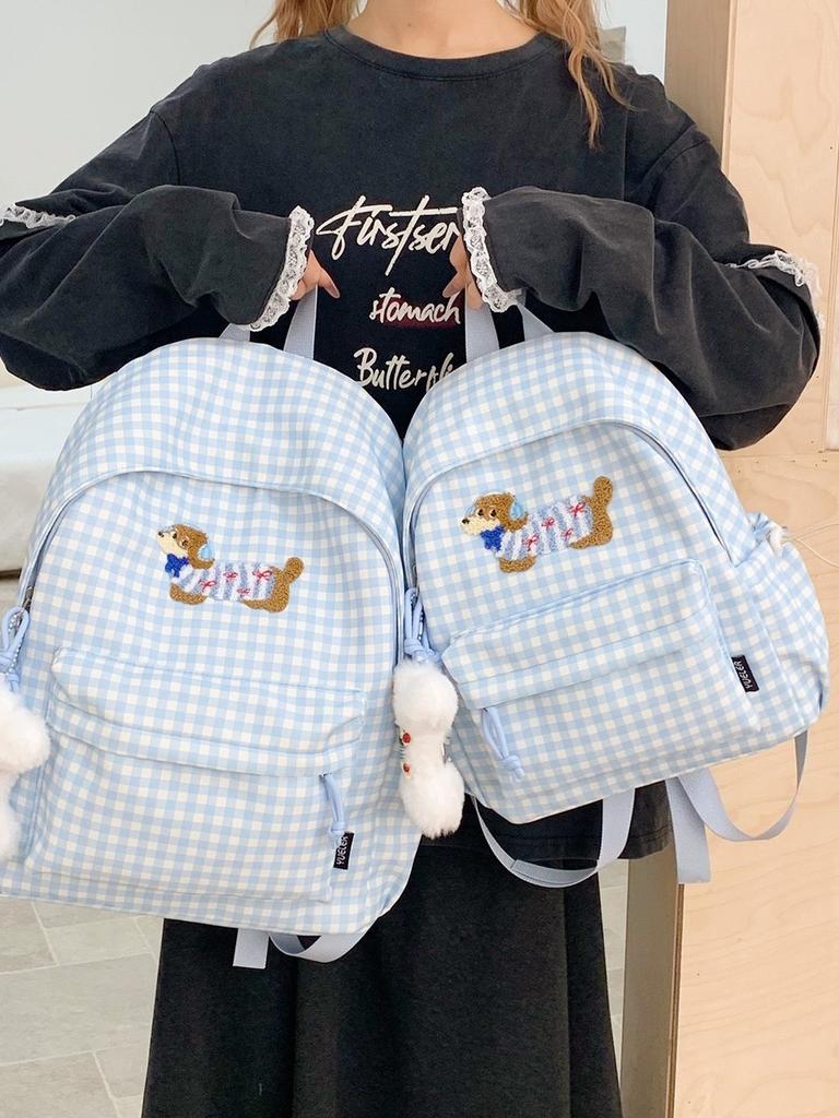 Double River Girl School Backpack With Nylon Material For Students And Casual Use