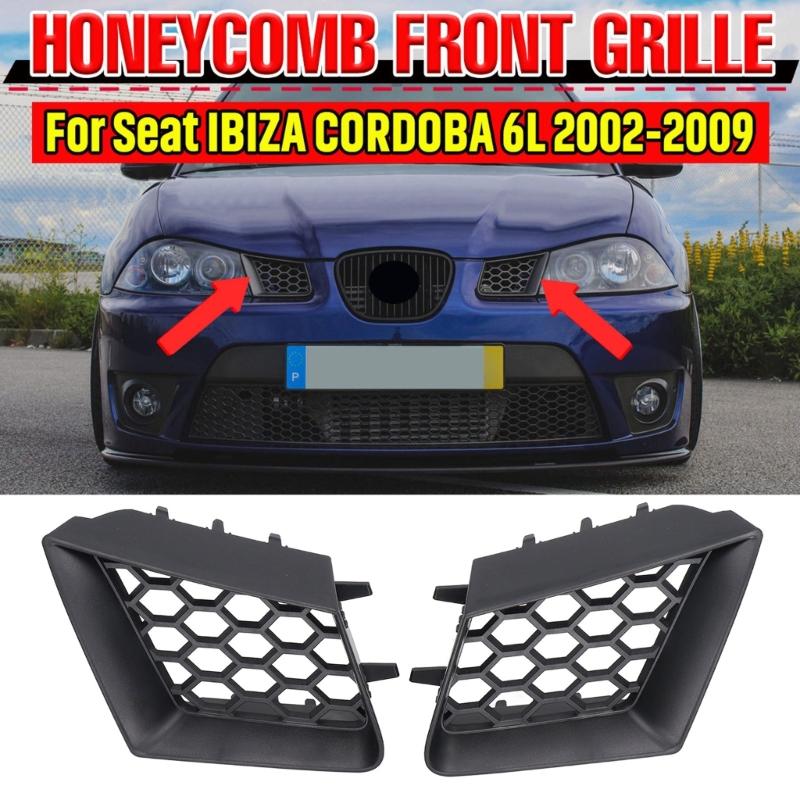 2pcs Honeycomb Front Upper Bumper-Hood Kidney Grille Radiator Grill -Grilles Suitable for  9182921 Lightweight