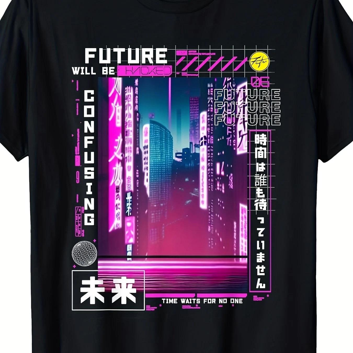 Tokyo Cyberpunk Vaporwave T Shirt Neon Japanese Retro Graphic Streetwear Tee XL