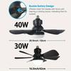 Intelligent Ceiling Fan with Light, Remote Control, Adjustable LED, 6 Blades, Ceiling Fan Installation, Hard Wired, 85V-265V Voltage, Lighting