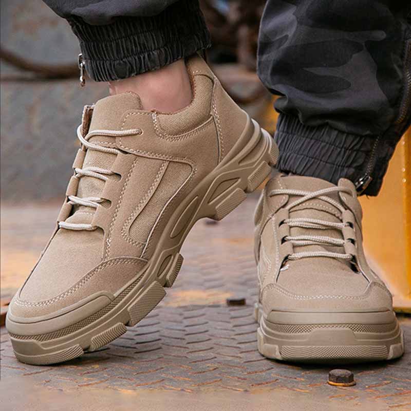 Oulylan Anti Puncture Work Boots Comfy Anti Slip Sneakers Steel Toe Anti Smashing Labor Footwear Men Wear Resistant Safety Shoes