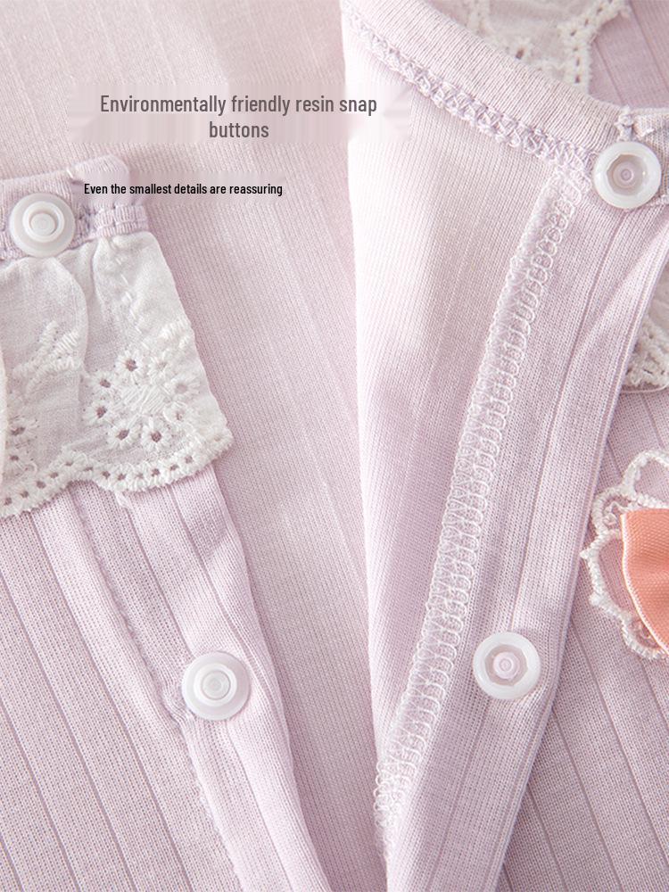 Atmungsaktiver Baby-Mädchen-Langarm-Sommer-Strampler