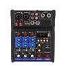 4 Channel USB Audio Mixer with Wireless Microphone Studio Sound Mixers with Bluetooth DJ Console Mixing for Karaoke