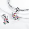 Pink Copper Plated Butterfly Flower Cat Girl Ballerina Shoe Charm Beads Fit Bracelet Necklace Pendant Diy Jewelry Making