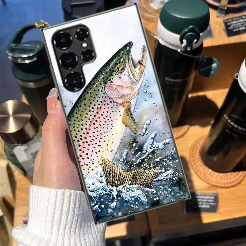Forellenfischerei Coque Für Samsung S23 S22 Ultra S24 FE S25 Edge Telefon Galaxy S21 S20 FE S10 Plus Hülle Luxus Abdeckung Silikon F