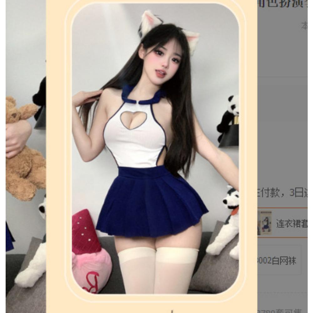 New Sex Underwear Sexy Super Short Backless Pure Desire Senior Sister Student Uniform Temptation Role-playing Set F710