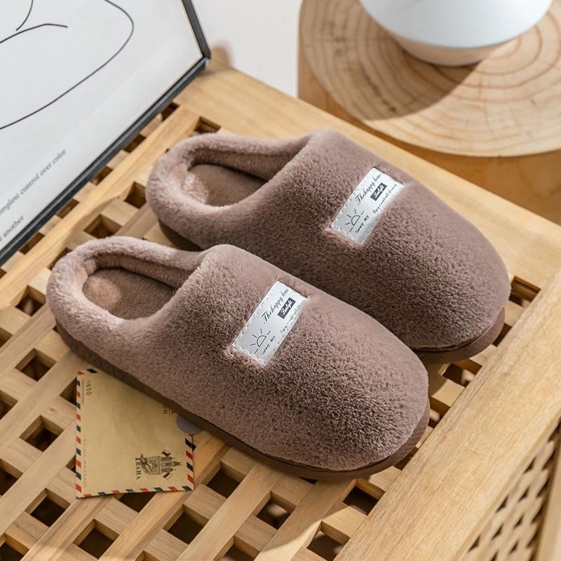 Cotton slippers couple spring and autumn winter home use indoor non-slip home ladies warm winter plush men